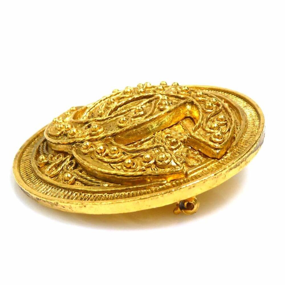 CHANEL Authentic Gold Logo Brooch - Picture 3 of 5